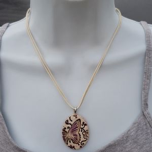 Hand Stamped Butterfly Necklace